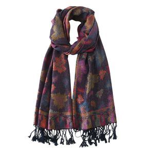 Pashmina Scarf-womens Soft Maple Leaves Jacquard Pashmina Shawls And Wraps For🫲